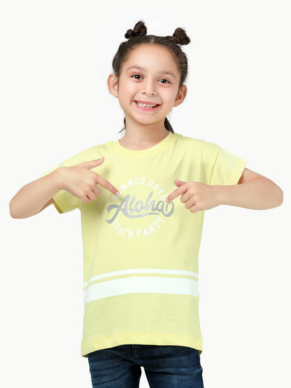 Edenrobe - Girl's Light Yellow Top - EGTK23-007