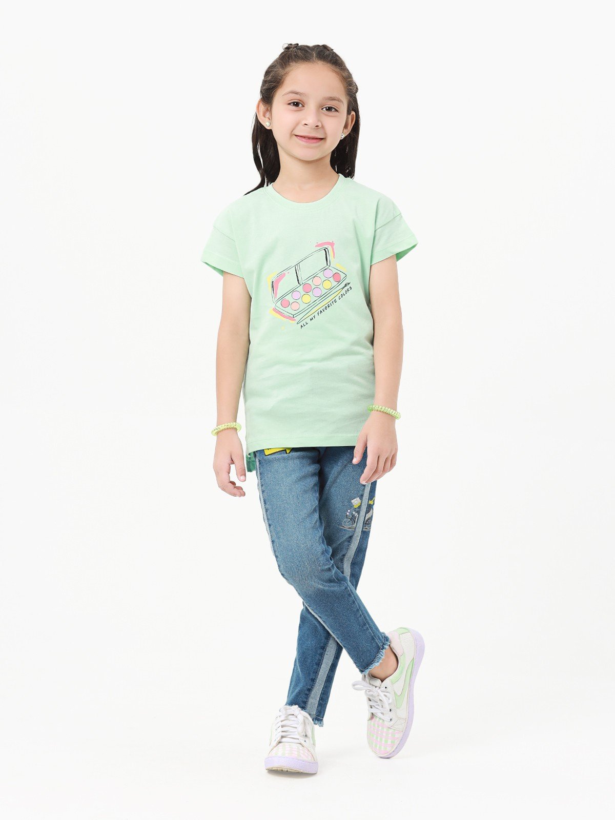 Edenrobe - Girl's Mist Green Top - EGTK23-009
