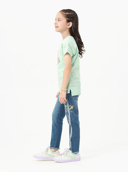Edenrobe - Girl's Mist Green Top - EGTK23-009