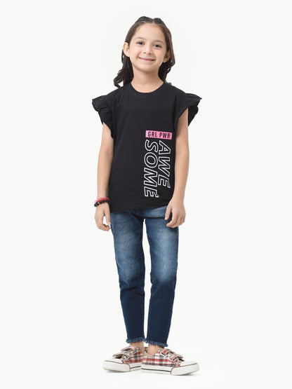 Edenrobe - Girl's Black Top - EGTK23-023