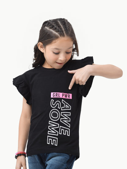 Edenrobe - Girl's Black Top - EGTK23-023