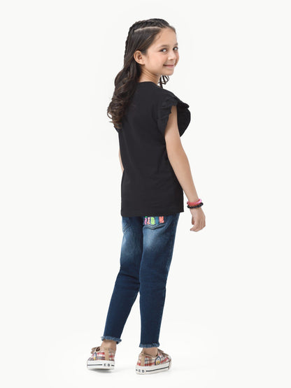 Edenrobe - Girl's Black Top - EGTK23-023