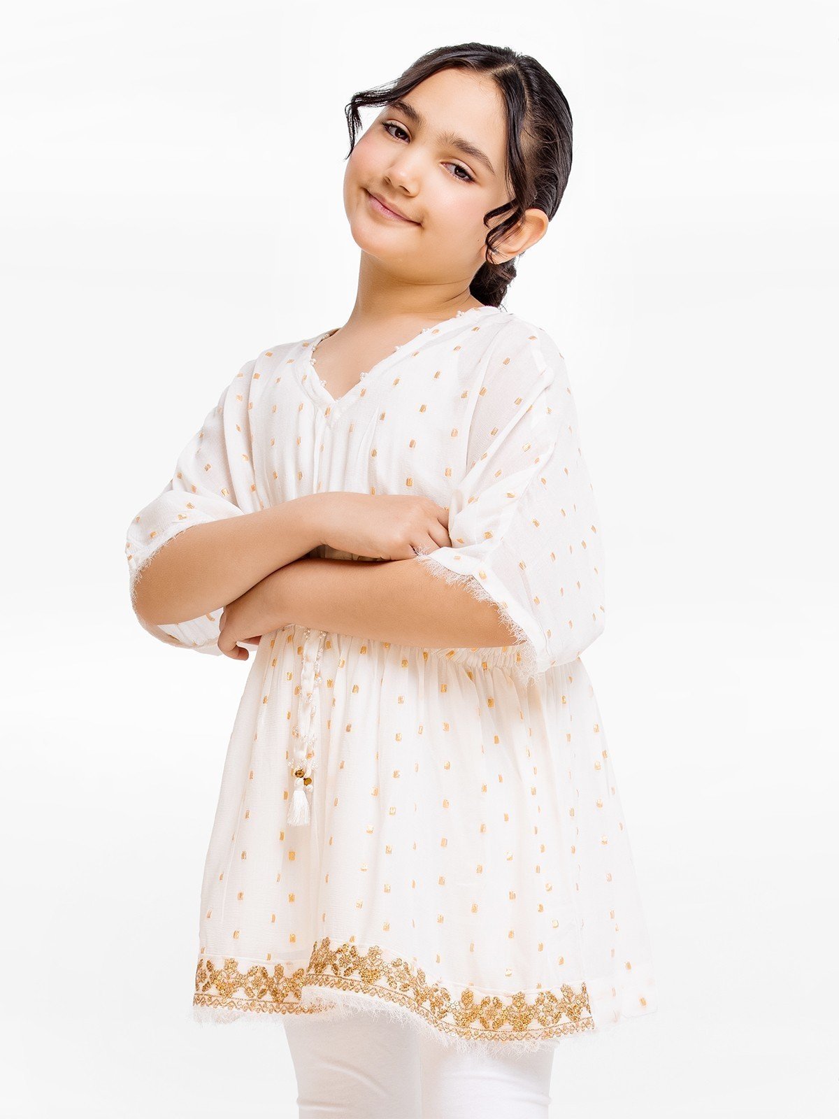 Edenrobe - Girl's White Top - EGTKT23-009