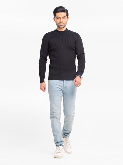 Edenrobe - Men's Black Sweater - EMTSWT23-001