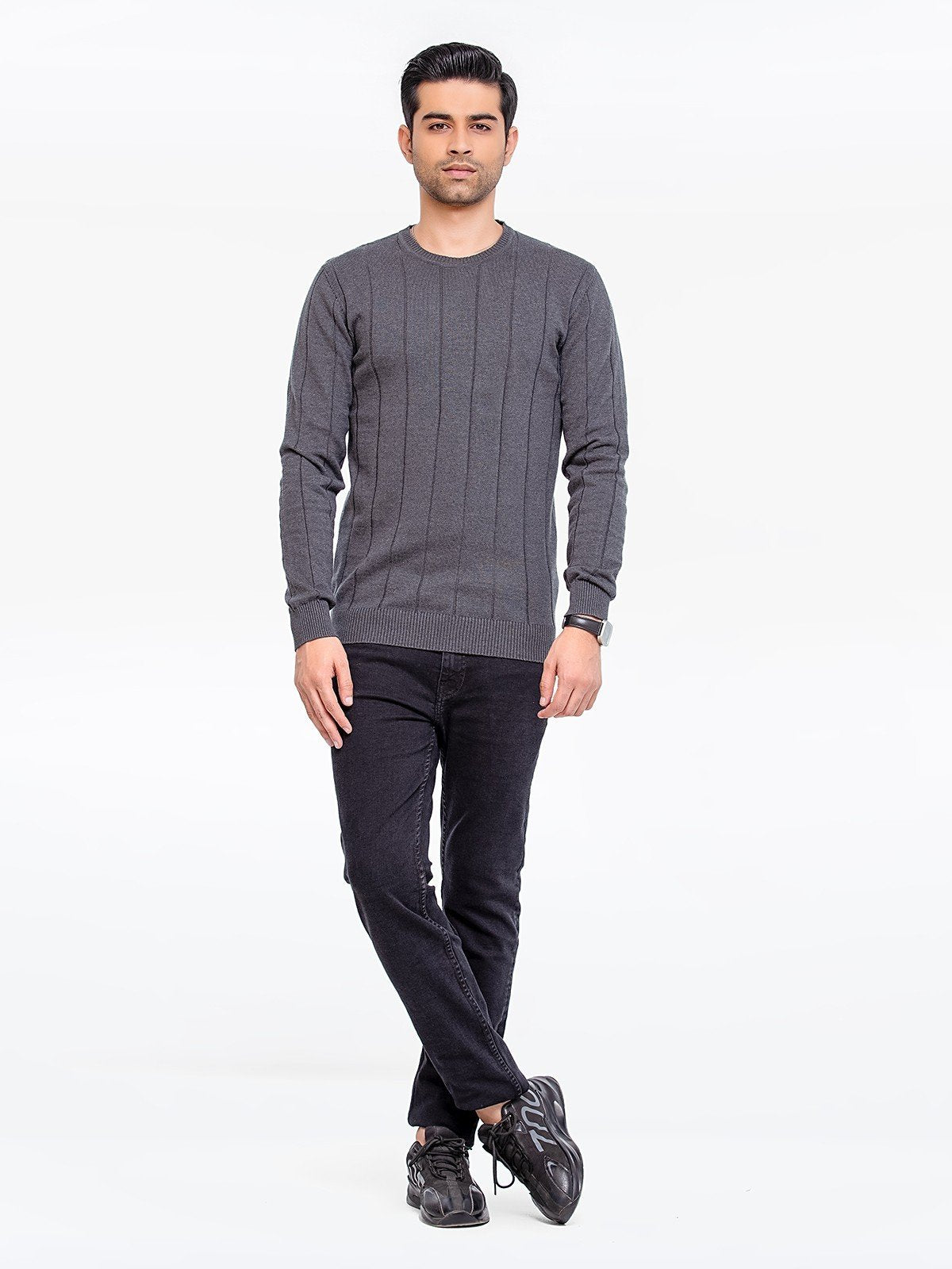 Edenrobe - Men's Charcoal Sweater - EMTSWT23-005