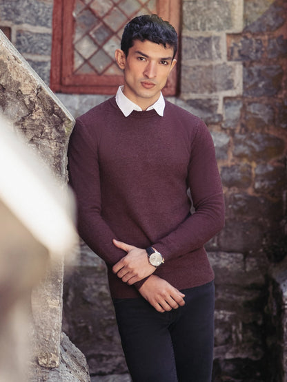 Edenrobe - Men's Burgundy Sweater - EMTSWT23-008