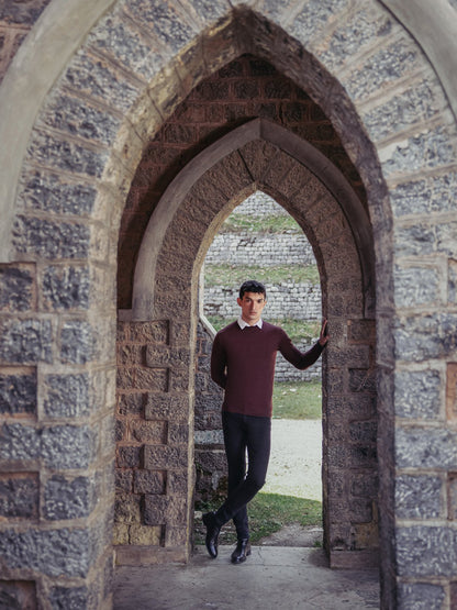 Edenrobe - Men's Burgundy Sweater - EMTSWT23-008