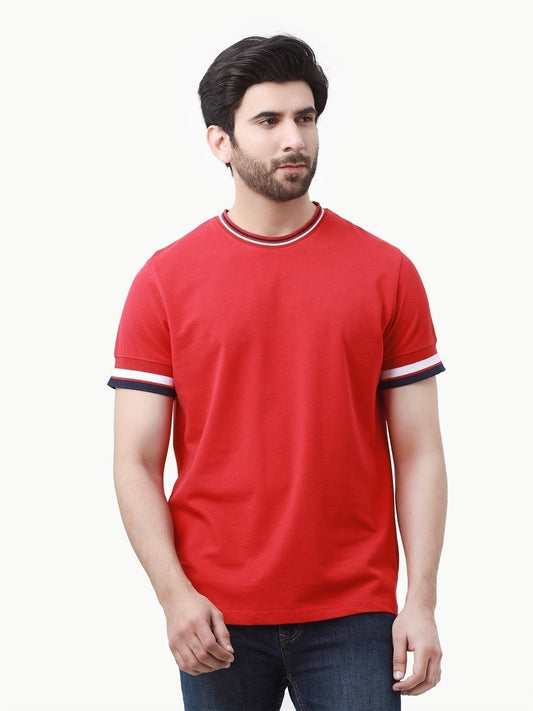 Edenrobe - Men's Red Graphic Tee - EMTGT23-006