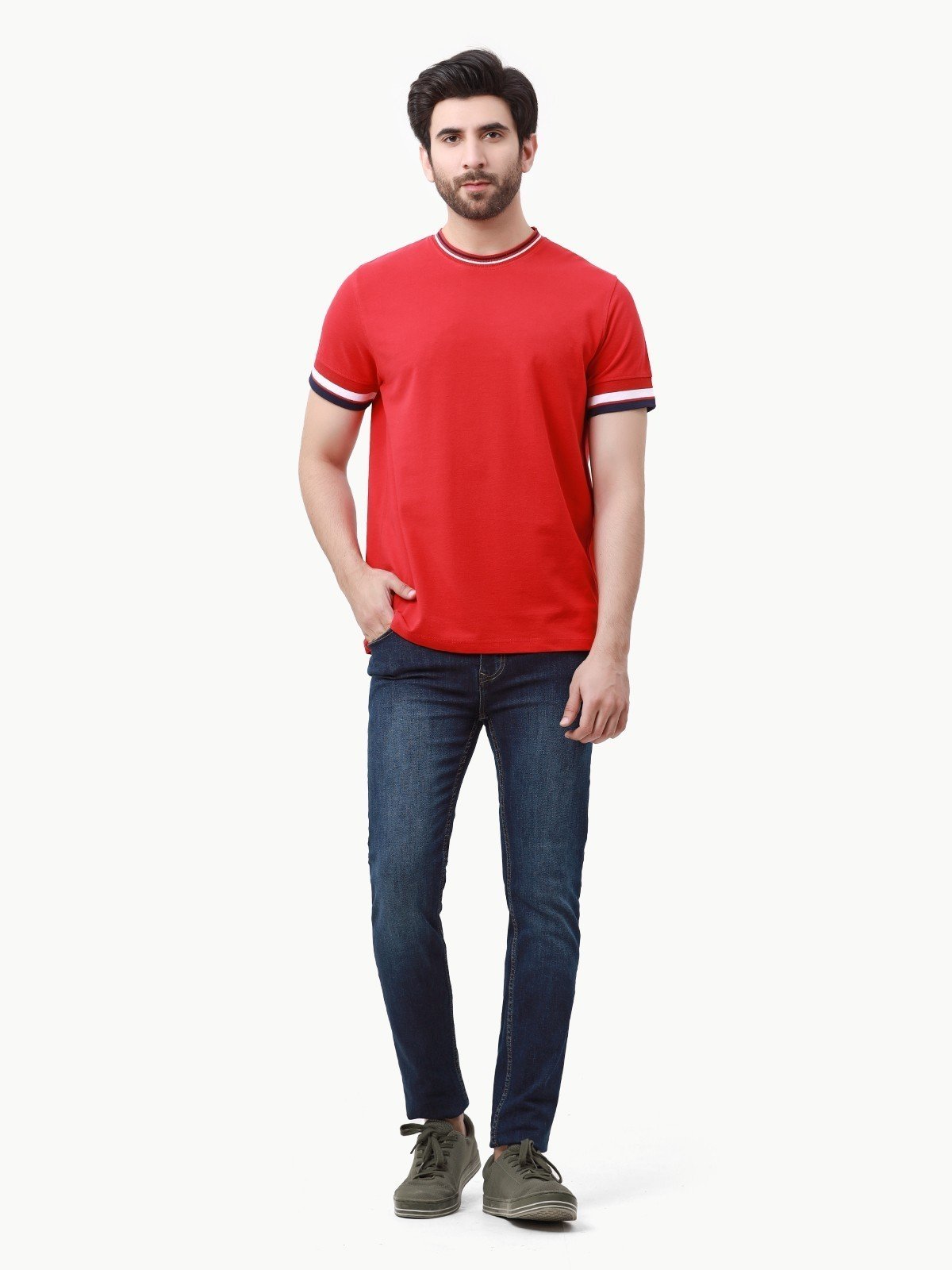 Edenrobe - Men's Red Graphic Tee - EMTGT23-006