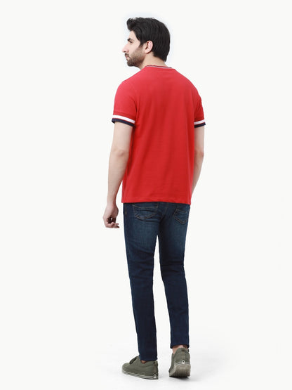 Edenrobe - Men's Red Graphic Tee - EMTGT23-006