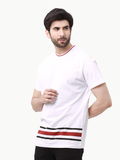 Edenrobe - Men's White Graphic Tee - EMTGT23-014