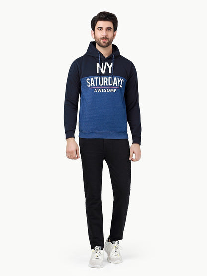 Edenrobe - Men's Blue & Navy Hoodie - EMTH22-001