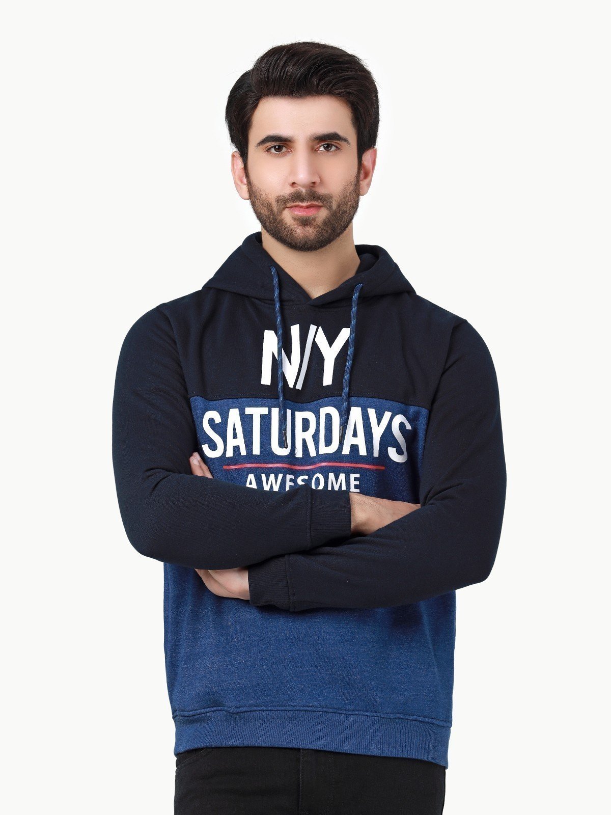 Edenrobe - Men's Blue & Navy Hoodie - EMTH22-001