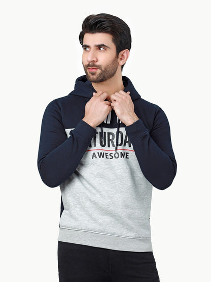 Edenrobe - Men's Navy & Grey Hoodie - EMTH22-003