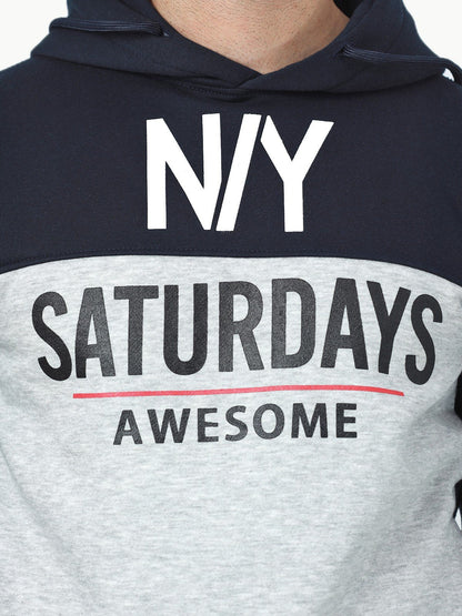 Edenrobe - Men's Navy & Grey Hoodie - EMTH22-003