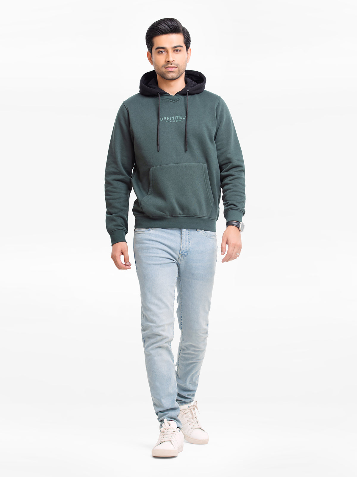 Edenrobe - Men's Bottle Green Hoodie - EMTH23-010