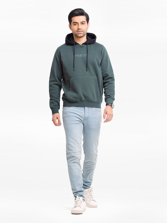 Edenrobe - Men's Bottle Green Hoodie - EMTH23-010