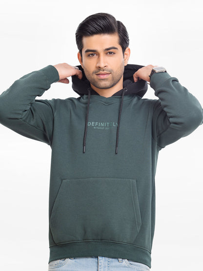 Edenrobe - Men's Bottle Green Hoodie - EMTH23-010