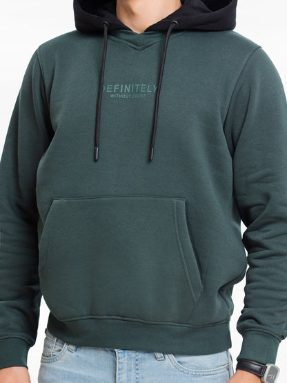 Edenrobe - Men's Bottle Green Hoodie - EMTH23-010