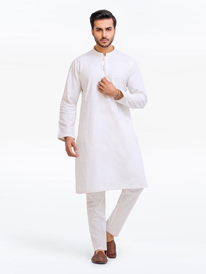 Edenrobe - Men's White Kurta Pajama - EMTSC23-091