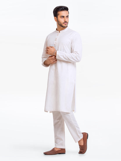 Edenrobe - Men's White Kurta Pajama - EMTSC23-091