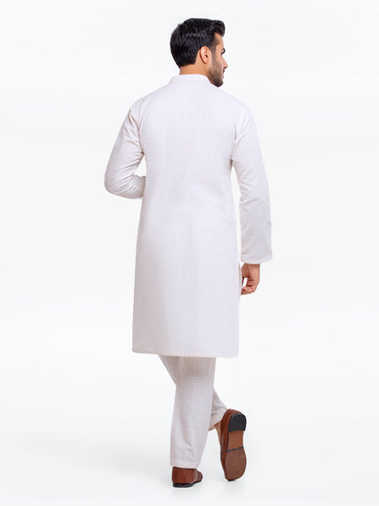 Edenrobe - Men's White Kurta Pajama - EMTSC23-091