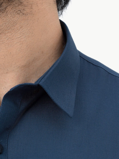 Edenrobe - Men's Dark Navy Kurta Shalwar Plain - EMTKSP23-41001