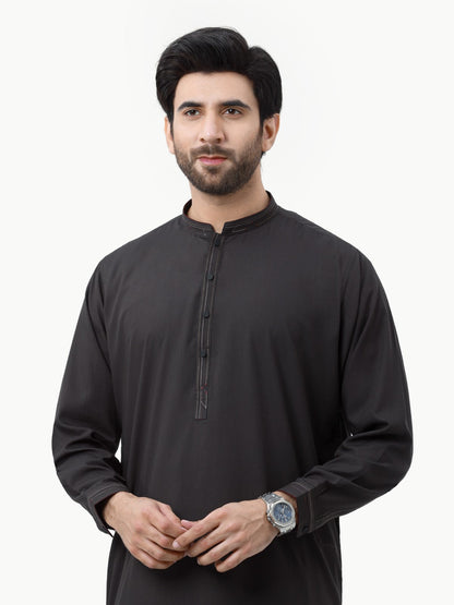 Edenrobe - Men's Charcoal Kurta Shalwar - EMTKS22-40971