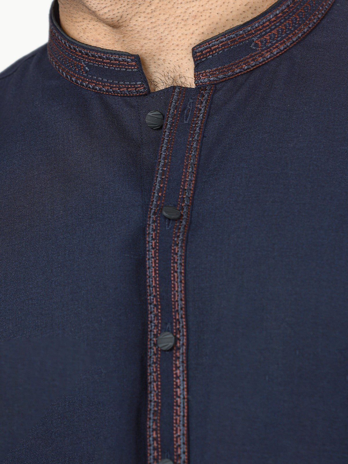 Edenrobe - Men's Dark Navy Kurta Shalwar - EMTKS22S-40975