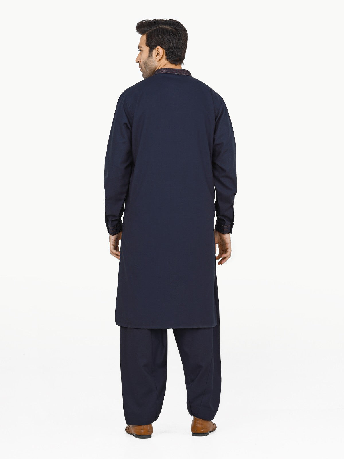 Edenrobe - Men's Dark Navy Kurta Shalwar - EMTKS22S-40975
