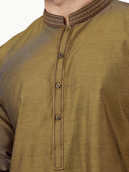 Edenrobe - Men's Mehndi Kurta - EMTK22-99261