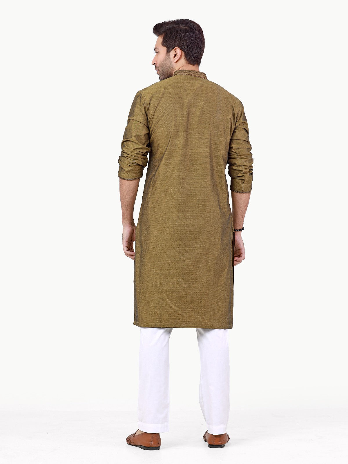 Edenrobe - Men's Mehndi Kurta - EMTK22-99261