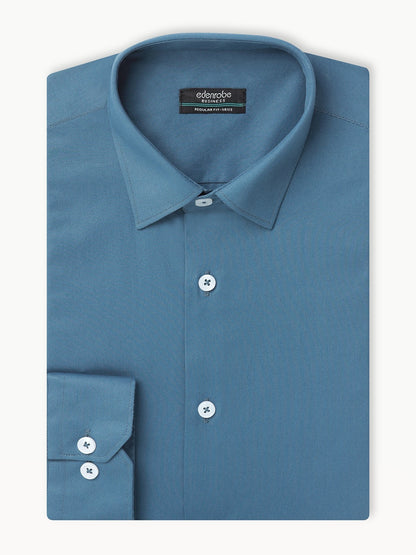 Edenrobe - Men's Teal Blue Shirt Plain - EMTSB22-142