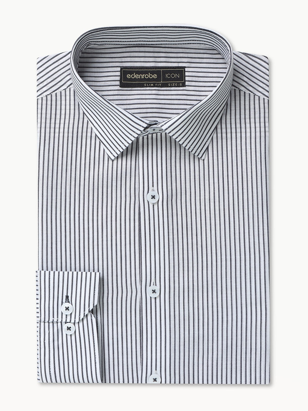 Edenrobe - Men's White & Grey Shirt - EMTSI22-50283