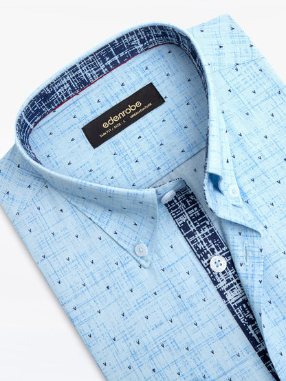 Edenrobe - Men's Sky Blue Shirt - EMTSUC23-193
