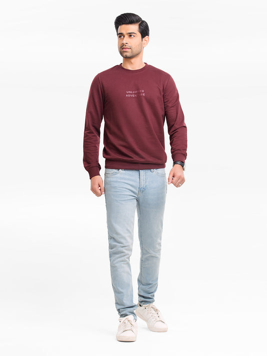 Edenrobe - Men's Maroon Sweatshirt - EMTSS23-010
