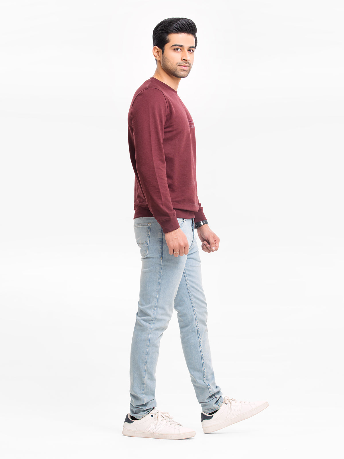 Edenrobe - Men's Maroon Sweatshirt - EMTSS23-010