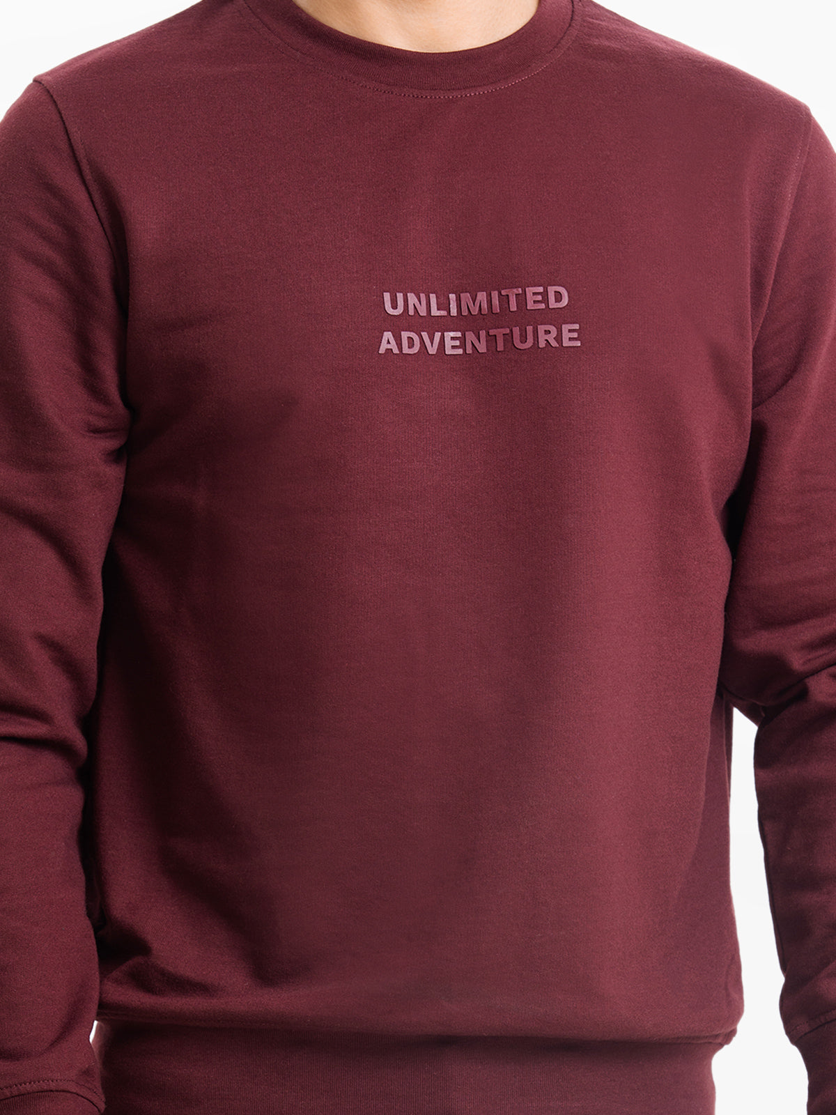 Edenrobe - Men's Maroon Sweatshirt - EMTSS23-010