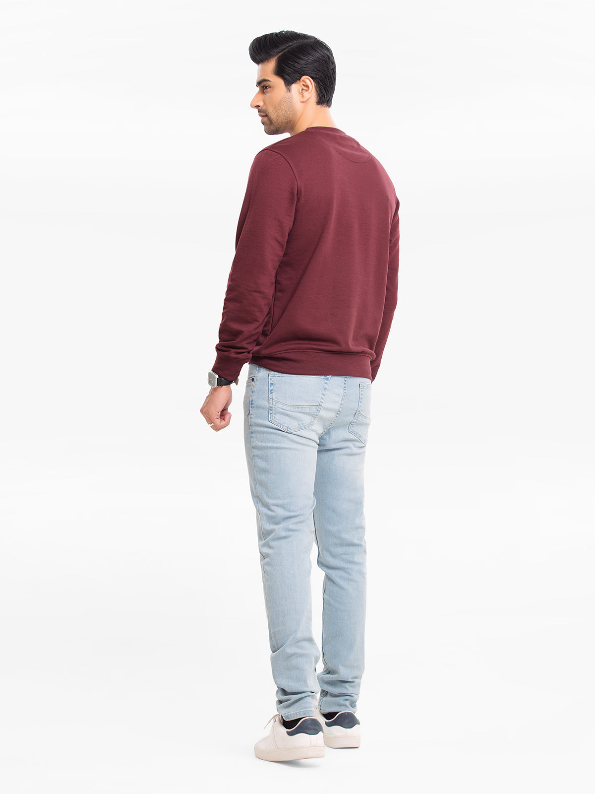 Edenrobe - Men's Maroon Sweatshirt - EMTSS23-010