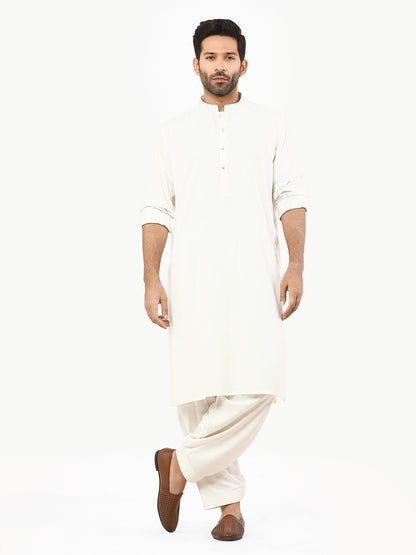 Edenrobe - Men's Off White Kurta Shalwar - EMTKS22S-40969