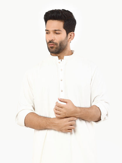 Edenrobe - Men's Off White Kurta Shalwar - EMTKS22S-40969
