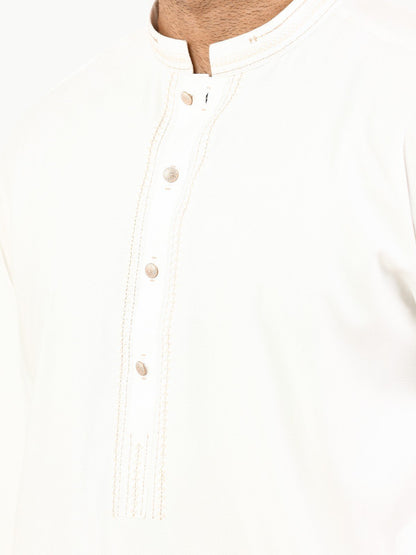 Edenrobe - Men's Off White Kurta Shalwar - EMTKS22S-40969