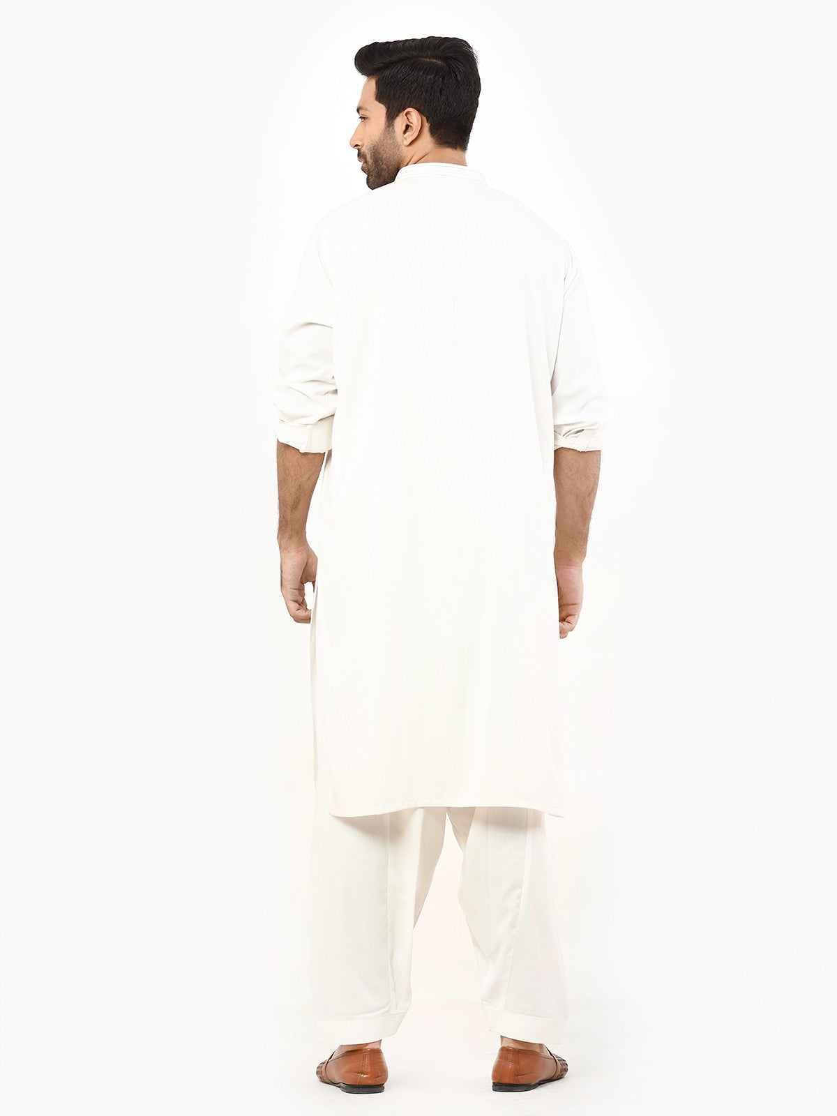 Edenrobe - Men's Off White Kurta Shalwar - EMTKS22S-40969