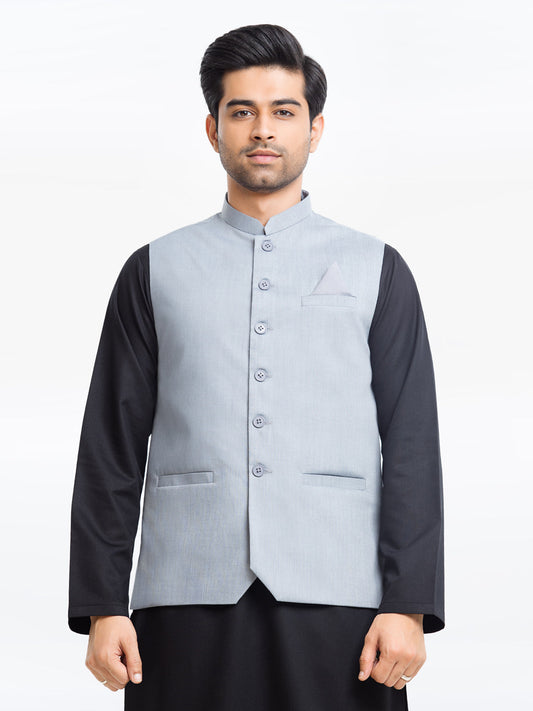 Edenrobe - Men's Steel Blue Waist Coat - EMTWCP24-35899