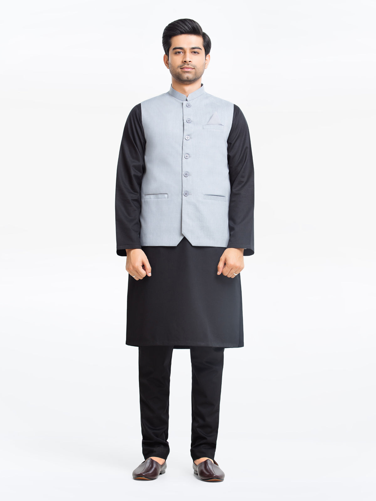 Edenrobe - Men's Steel Blue Waist Coat - EMTWCP24-35899