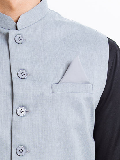 Edenrobe - Men's Steel Blue Waist Coat - EMTWCP24-35899