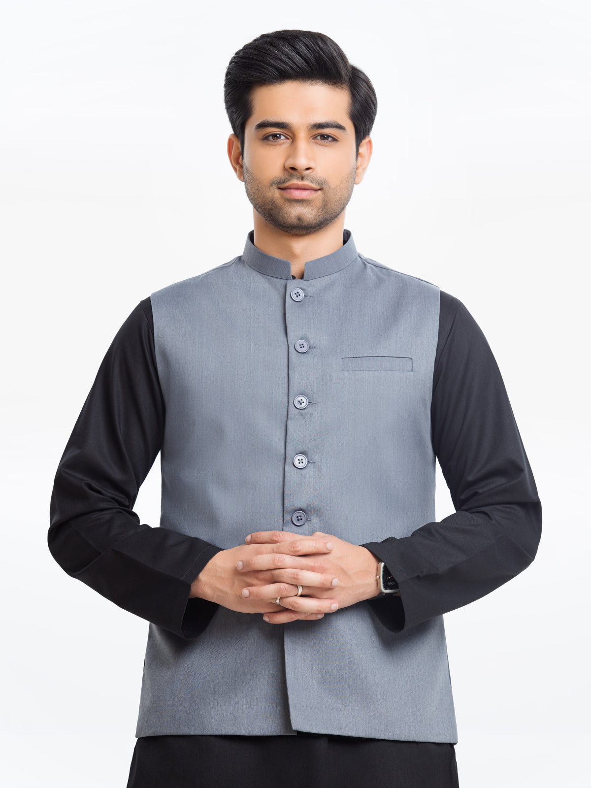 Edenrobe - Men's Slate Grey Waist Coat - EMTWCP24-35902