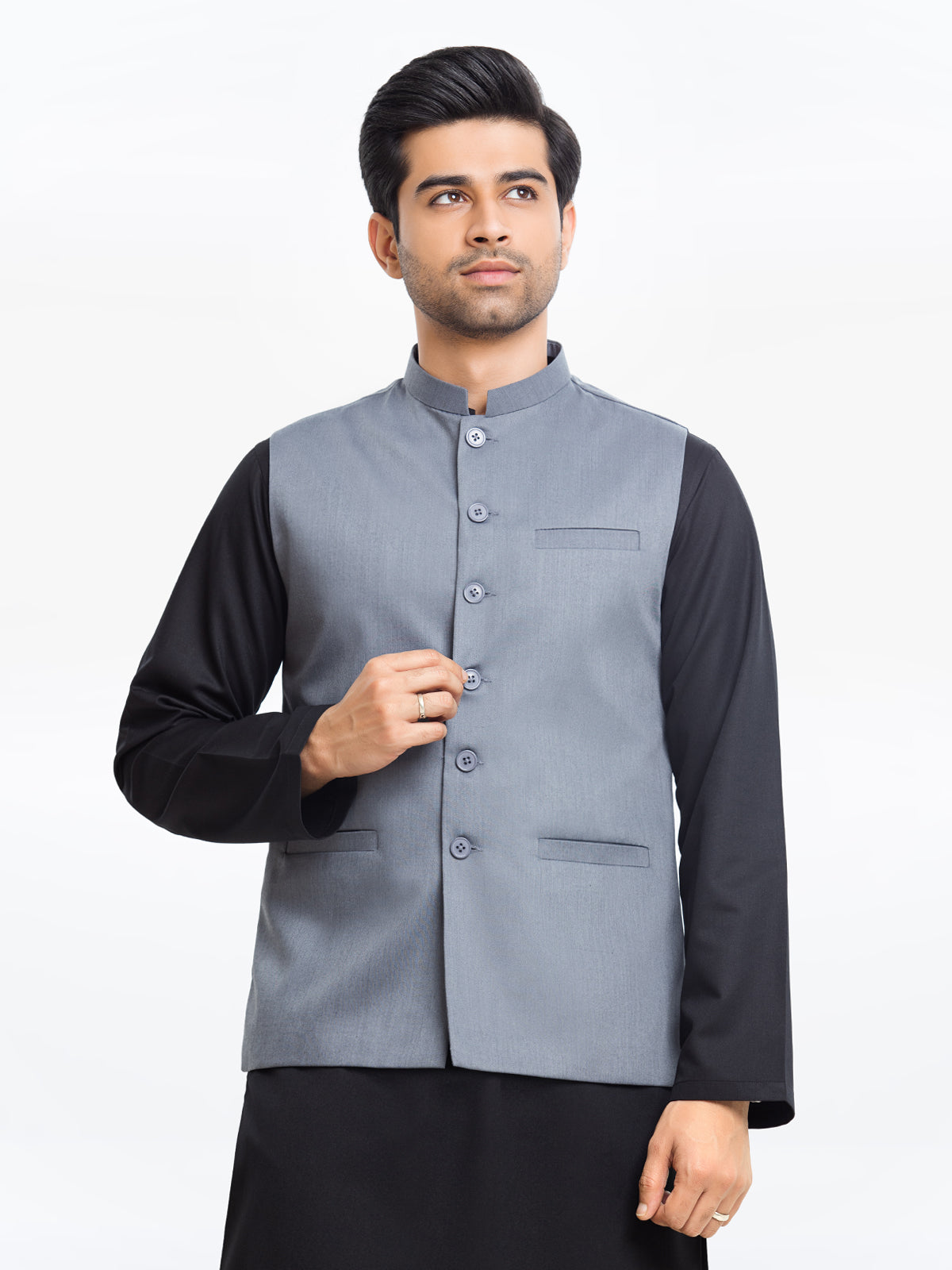 Edenrobe - Men's Slate Grey Waist Coat - EMTWCP24-35902