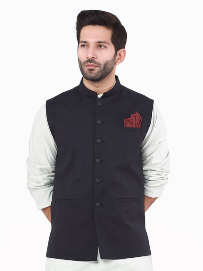 Edenrobe - Men's Black Waist Coat - EMTWC22-35814