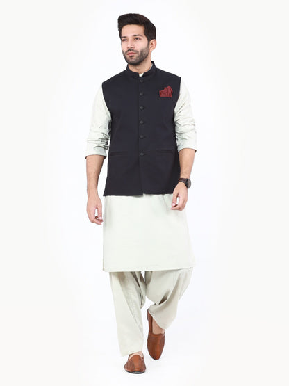 Edenrobe - Men's Black Waist Coat - EMTWC22-35814